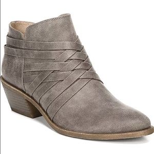 Stylish Ash color wide heel booties